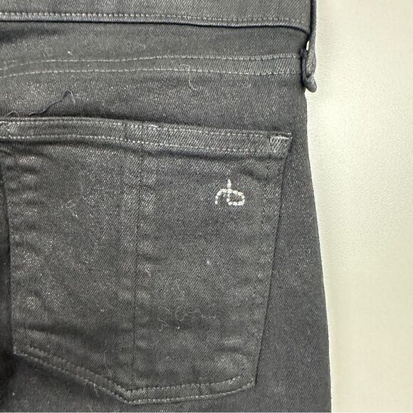 Rag & Bone Coated Black Mid Rise Skinny Jeans Size 29 - Picture 10 of 12